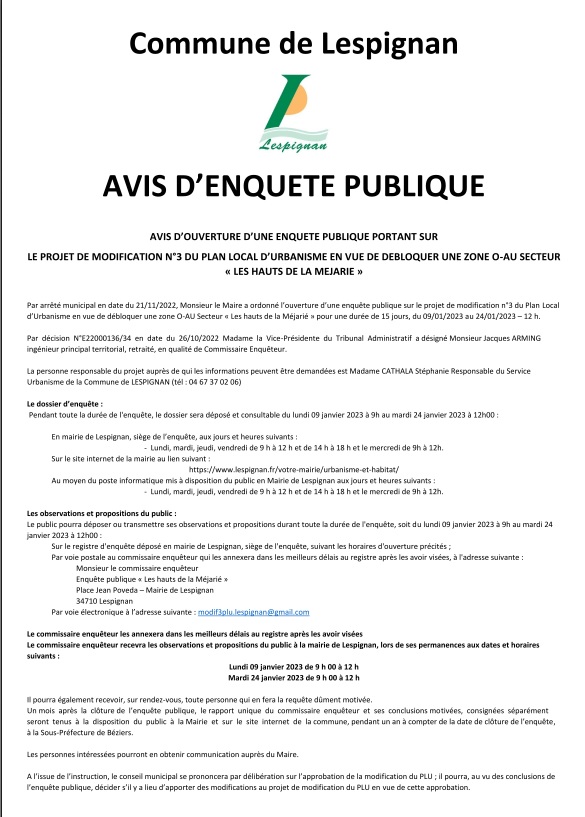 Avis D'enquête Publique