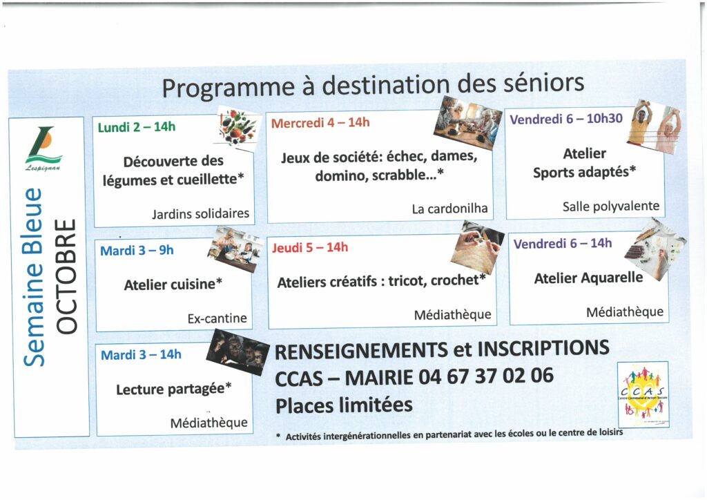 Semaine Bleue Programme Semaine Bleue Programme